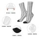 thumbnail image 5 of Fotbe Gray Checkboard Calcetas Largas con Estampado para Hombre y Mujer – Calcetas de Compresión Transpirables y Elásticas, Viajar y Uso Diario Talla 5-11, 5 of 6