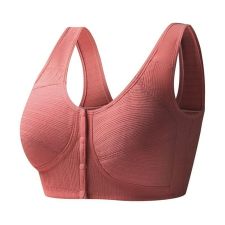 

Dezsed Women s Cotton Underwire Bra Clearance Casual Sexy Front Button Shaping Cup Shoulder Strap Underwire Bra Plus Size Extra-Elastic Wirefree Watermelon Red L