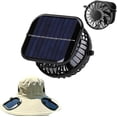 thumbnail image 2 of Solar Fan Replacement for Hat, Adjustable Angle Mini Solar Powered Fan Hat Replacement with 3-Speed, Portable Hands-Free Fan for Camping Fishing Hiking Sun Protection Cooling Comfort (1 Pack Square), 2 of 6