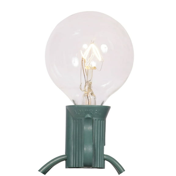 Vickerman 25 Clear G40 Twinkle Light on Green Wire, Christmas Light Strand
