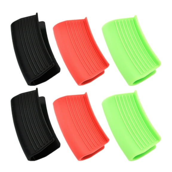 Hemoton 3 Pairs Silicone Skillets Pots Handle Protectors Heat Insulated Grip Covers Cast Iron Pans Handle Covers Anti-Scald Pot Handle Sleeves for Safe Cooking