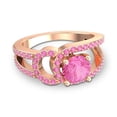 thumbnail image 3 of Diamond-Capitals 2.50 Carat Shiny Round Cut Pink Sapphire Gemstone Bridal Ring for Ladies Solid 18K Rose Gold Size 7, 3 of 8