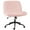 Teddy Fabric - Pink - With Wheels, variant on MCQ Armless Office Chair, Adjustable Height and Ergonomic Design, Linen - Beige - With Wheels