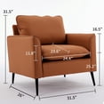 thumbnail image 2 of Faux Leather Accent Chair Set of 2, Upholstered Armchairs with Cushioned Seat, Modern Single Chairs for Living Room Bedroom Office, 2 of 8