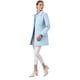 thumbnail image 3 of Abrigo Largo De Invierno Con Cuello Peter Pan Y Doble Botonadura Para Mujer Azul S, 3 of 7
