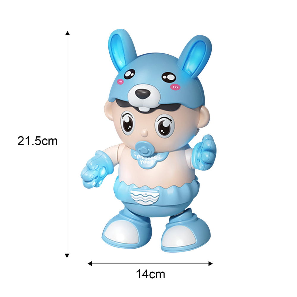 Electric Rotating Rabbit Toy with Light Music Mechanical Toy Doll with  Sound Light for Kids Early Education Toy Pink