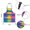 thumbnail image 3 of Colorful Striped Tie Dye Pattern Kids Aprons for Girls and Boys,Adjustable Neck Strap Toddler Aprons for Kids Cooking Baking, 3 of 6