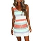 thumbnail image 1 of VISgogo Vestido casual de verano para mujer sin mangas con cuello en V profundo con cordón a rayas con bolsillos VISgogo  moda, 1 of 9