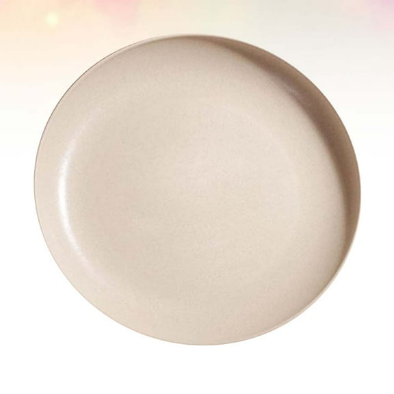WHAMVOX Ecofriendly Dinner Plate Made of Wheat Fiber for Home Use Khaki Large Size 10.24 Inches