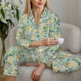 thumbnail image 6 of Honeii Rabbit And Chick print Women's Pajama Sets Long Sleeve Button Down Sleepwear Nightwear Soft Pjs Lounge Sets-XX-Large, 6 of 7