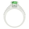thumbnail image 4 of 2.21ct round cut green Zircon 18k white gold Bridal Wedding Engagement Promise Anniversary Ring for Women size 7.25, 4 of 7