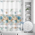 thumbnail image 2 of No Hook Shower Curtain, Vintage Beach Coastal Shower Curtains for Bathroom with See Through Top Window, Nautical Shell Starfish Coral Summer Waterproof & Washable Bath Curtain 60"x72", 2 of 9