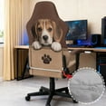 thumbnail image 4 of Xoenoiee Beagle Dog Paw Print Gaming Chair Cover, Removable Office Chair Cover with Zipper, Stretch Anti-dust Universal Washable High Back Computer Seat Protector for Pets, 4 of 7