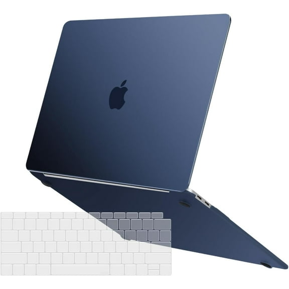 Mosiso Compatible with MacBook Air 13 inch Case 2022-2018 Release A2337 M1 A2179 A1932 Touch ID, Ultra-Thin Slim Natural Original Color Protective Plastic Hard Shell&Keyboard Cover, Midnight Blue