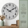 thumbnail image 2 of Wall Clock, Rustic Wall Clocks Battery Operated Silent Non Ticking, Country Round Wooden Clocks Farmhous Wall Decorative for Kitchen, Bathroom, Living Room (Gray 8 Inch), 2 of 6