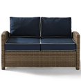 thumbnail image 3 of Afuera Living Causeuse de Patio Moderne en Osier, Brun et Bleu Marine, 3 of 9
