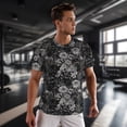 thumbnail image 3 of Wukai Rose Flowers Print Men's Short-Sleeved Mesh T-Shirt,Quick-Dry Short Sleeve Workout T-Shirt-X-Large, 3 of 8