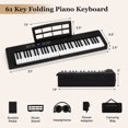 thumbnail image 3 of Gymax 61-Key Foldable Piano Keyboard w/MIDI Split Function Headphone Sustain Pedal Black, 3 of 10