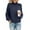 Navy, variant on Lilgiuy Women's Winter Casual Solid Color Long-sleeved Crew Neck Sweater Tops for Home Leisure