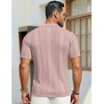 thumbnail image 5 of COOFANDY Mens Vintage Short Sleeve Button Up Knitted Polo Shirts Summer Beach Shirt for Big and Tall, 5 of 6