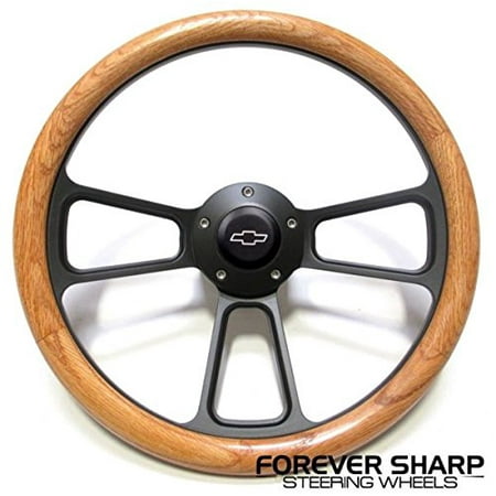 1968 Chevy Corvette - Chevy Corvette 1968 -1982 Oak & Blk Billet Steering Wheel & Adapter SHIPS FREE!