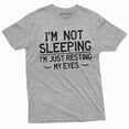 thumbnail image 6 of Funny not sleeping T-shirt Humorous Hilarious Gift Tee resting my eyes Shirt (Medium Navy Blue), 6 of 7