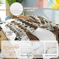 thumbnail image 2 of Farmhouse Dog Duvet Cover Set King Size, Paw Vintage Brown Wooden Board 4 Piece Soft Microfiber Bedding Set with 1 Duvet Cover, 1 Flat Sheet, 2 Pillowcases, 2 of 9