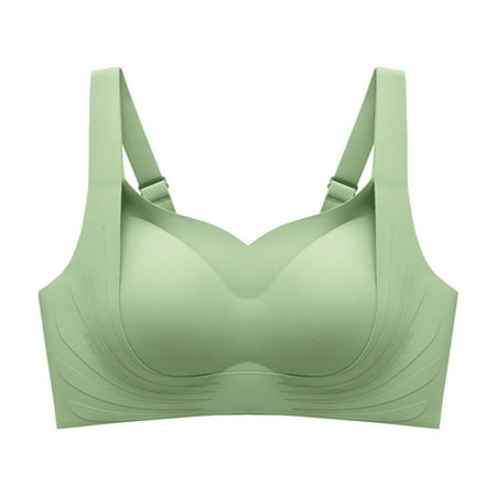 Clearance! Yunmei Minimizer Bras for Women Underwear Wide Straps Without Ring Gathered To Collect Side Breasts Large Size Tank Top Non Marking Bra Womens Underwear and Bras Green Xxl