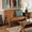 Tan, Walnut Brown, variant on Sorrento Mid-Century Modern Tan Faux Leather Upholstered and Walnut Brown Finished Wood Loveseat