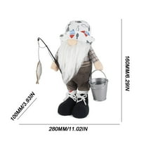 Fishing Elderly Man With Long Beard Faceless Doll Decoration Standing Posture With Bucket Fishing Hook Fisherman