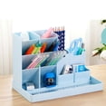 thumbnail image 2 of Estante Organizador de Artículos de Papelería y Suministros de Casa, Alumno, Home Office, Escuela, Oficina o Profesor Azul HappyWare 100129_4, 2 of 3