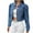 Blue, variant on Cropped Jean Jackets for Women Fall Outwear Ripped Hem Denim Short Jacket Button Up Shackets Coat Long Sleeve (XL, Blue)