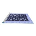 thumbnail image 2 of Ahgly Company Machine Washable Indoor Square Oriental Blue Traditional Area Rugs, 4' Square, 2 of 4