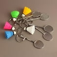 thumbnail image 4 of Decoraciones de Bolso Colgantes Mini Bádminton Raqueta Plata Blanco Sunnimix Llavero, 4 of 8