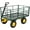 Dark Green, variant on QinaQin 13-Inch Steel Garden Cart,Utility Wagon Trailer,All-Terrain Wheels,Removable Mesh Panels,Yard Dump Cart for Gardening,Yellow