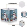 thumbnail image 3 of Cabinet Storage Basket 15.75x10.63x6.96 Inches Storage Box Foldable, Storable and Easy to Assemble ，Open Home Storage Bins ，Closet Storage Bins Warm Christmas Snowman, 3 of 8