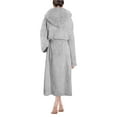 thumbnail image 2 of PAVILIA Women Hooded Plush Soft Robe | Fluffy Warm Fleece Sherpa Shaggy Bathrobe (L/XL, Light Gray), 2 of 7