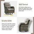 thumbnail image 5 of PARKWELL Patio Wicker Chairs Swivel Rocker Set of 2,Outdoor Rattan Swivel Glider Rocking Lounge Chairs for Patio Porch Pool,Gray/Gray, 5 of 8