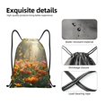 thumbnail image 4 of Xecao Butterflies In Flower Field Pattern Sports Drawstring Backpack - String Swim Gym Bag with Wet Proof Pocket for Women&Men-Small, 4 of 6
