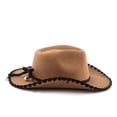 thumbnail image 6 of XIAOCHA Womens Solid Cowboy Hat Stitched Trimming Outdoor Farm Cowgirl Hat,Brown, 6 of 8