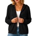 thumbnail image 2 of CHGBMOK Women's Plus Size Hooded Cardigan Lightweight Button Down Cardigan Long Sleeve Soft Knit Sweater Jacket, 2 of 8