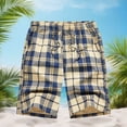 thumbnail image 6 of Trikvn Mens Plaid Shorts Drawstring Elastic Waist Breathable Comfy Bermuda Shorts with Pockets Summer Relaxed Fit Beach Vacation Bottoms, 6 of 6