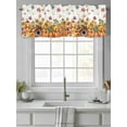 thumbnail image 4 of Pumpkin Flower Valances for Windows Fall Fallen Leaves Chalet Thanksgiving Rod Pocket Curtains Valance Short Window Treatment Drapes for Living Room, Bedroom Bathroom 56"&nbsp;W x 16" L, 4 of 5