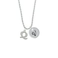 thumbnail image 2 of Delight Jewelry Silvertone Large Initial - Q - Silvertone Script Initial Disc - V - Charm Necklace, 20"+3", 2 of 4