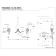 thumbnail image 5 of Kingston Brass FSC8953SVL Serena Widespread Bathroom Faucet with Brass Pop-Up, Brushed Brass, 5 of 8