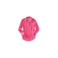 thumbnail image 1 of Aeropostale Camisa con botones de tejido transparente para mujer, rosa, grande Aeropostale Camisa con botones, 1 of 1