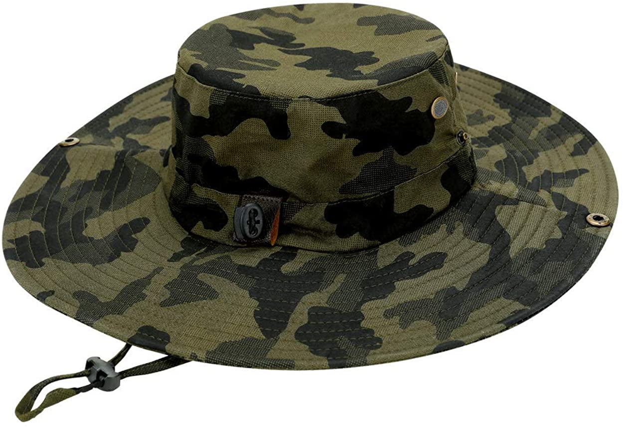 Camouflage Boonie Hat Wide Brim Military Camo Hunting Camping Bucket Cap MC 