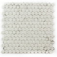 thumbnail image 2 of The Tile Life Eterna Penny 1" x 1" Lineas Beige Glass Round Mosaic Floor and Wall Tile 1 Sheet, 2 of 7