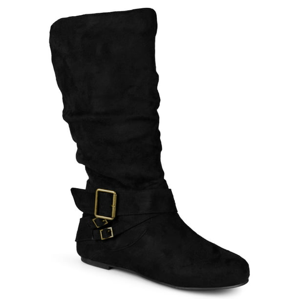 Brinley Co. - Brinley Co. Wide-Calf Buckle Mid-Calf Slouch Boots (Women ...