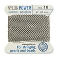 thumbnail image 5 of Griffin Nylon Bead Cord Perlseide – Grey Color – Size 16 (1.05mm) – 2 Meters per Card – Stainless Steel Needle Attached – for Knotting Pearls, Gemstones, Crystals and Beads, 5 of 5
